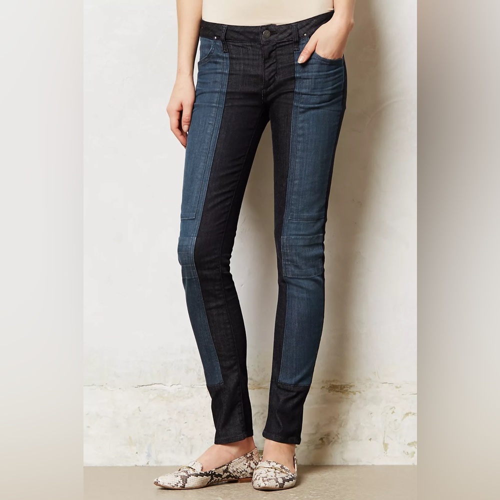 Citizens of Humanity Women’s size 26 Logan Two Tone Moto Skinny Stretch Jeans